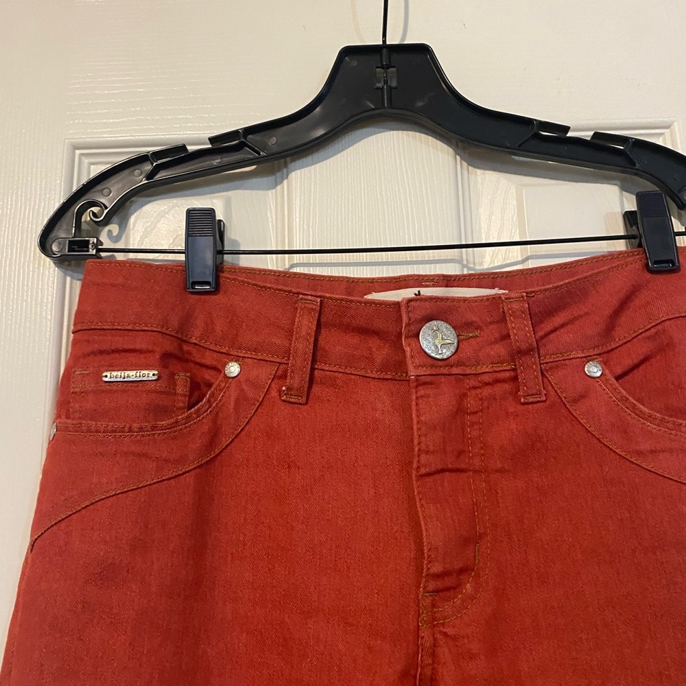 Beija -Flor High Rise Chili Red Jeans 6 - Picture 2 of 7